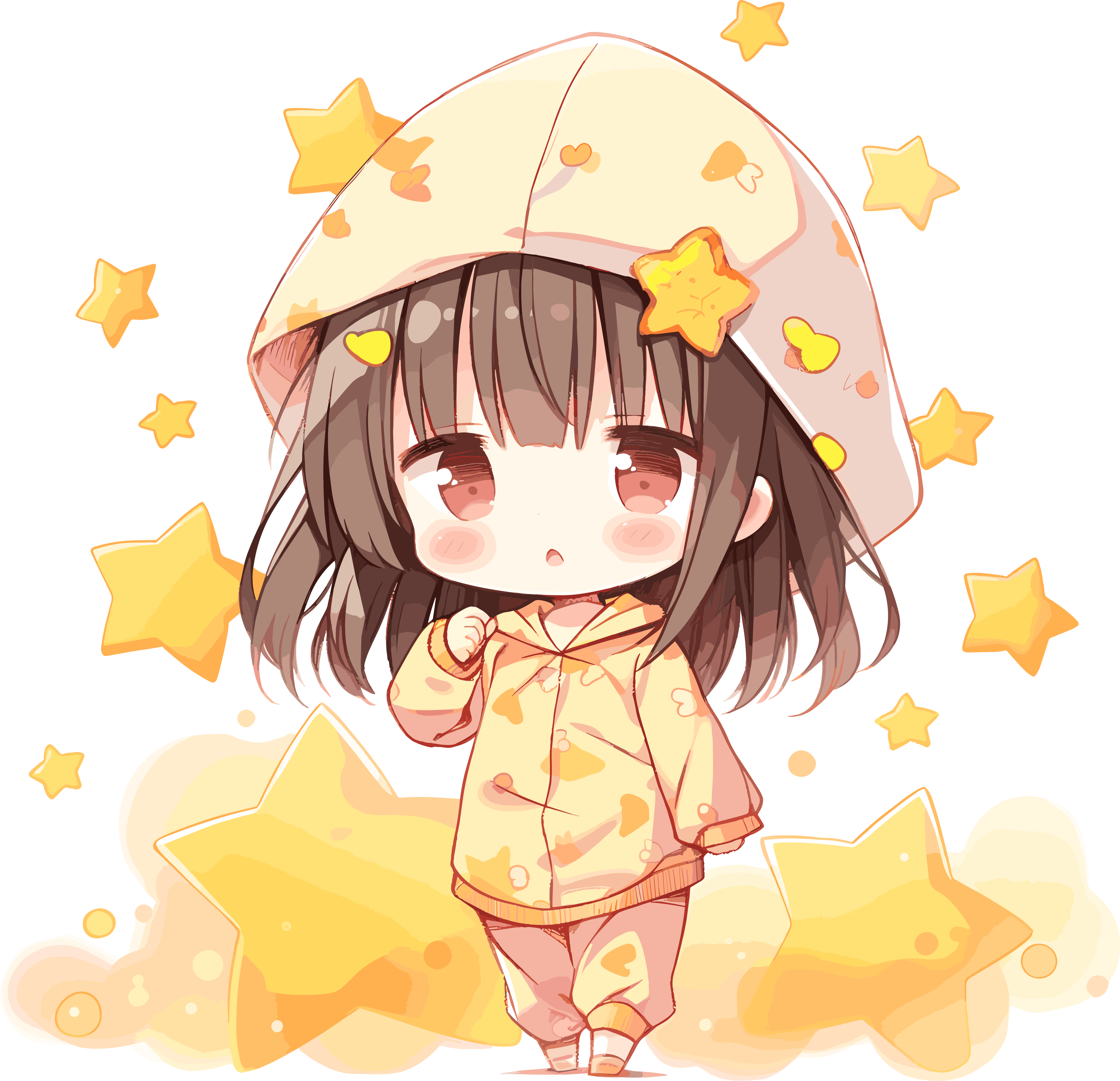 睡衣女孩清新插画设计