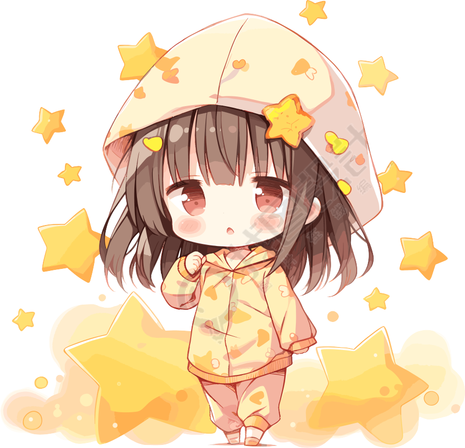 睡衣女孩清新插画设计