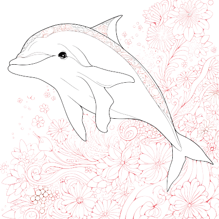 可爱海豚插画设计元素