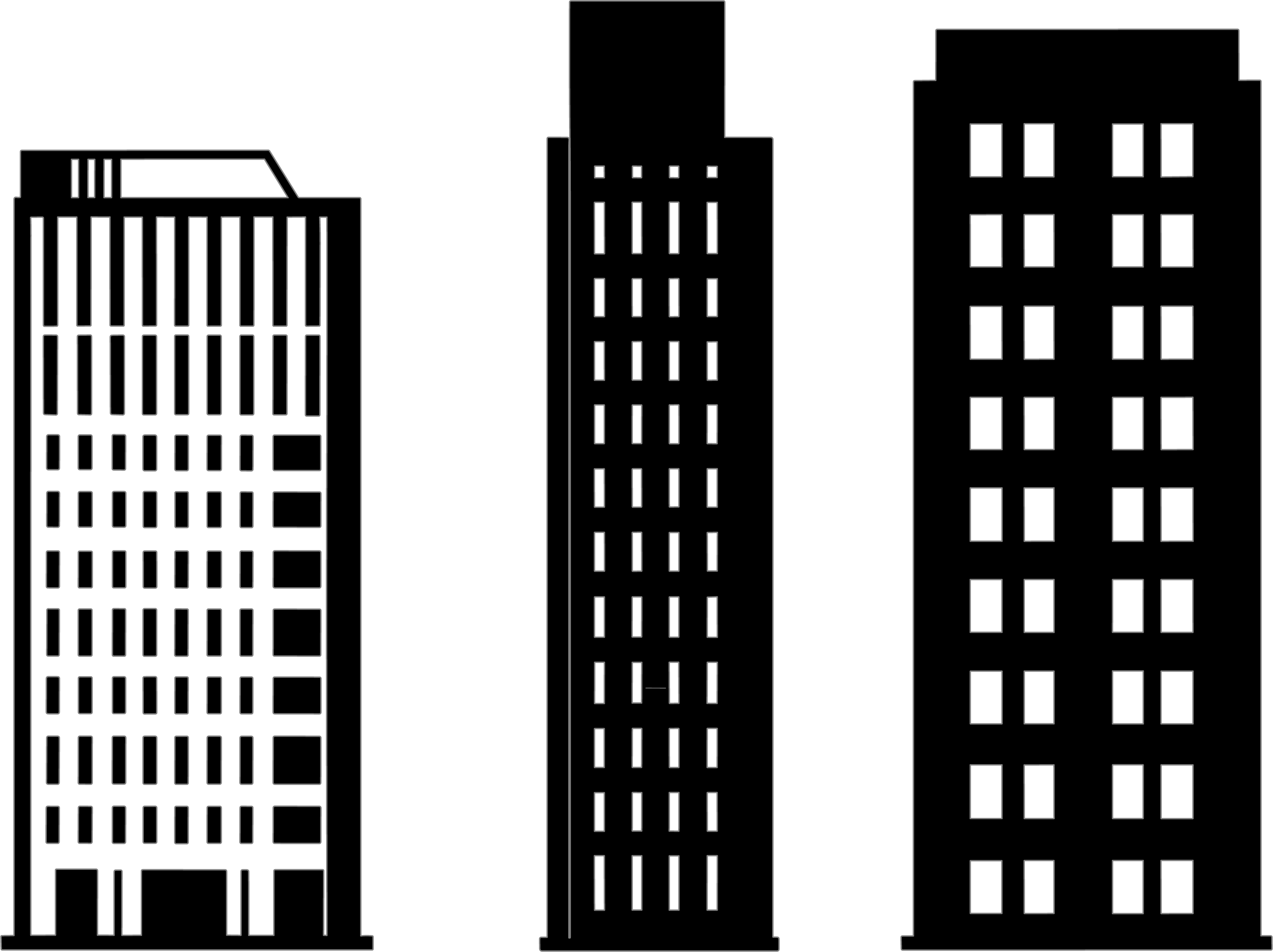 建筑剪影透明背景插画