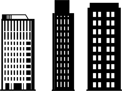 建筑剪影透明背景插画