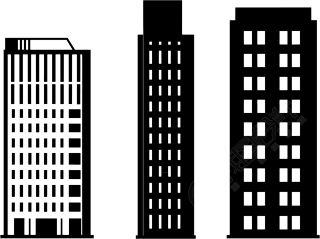 建筑剪影透明背景插画