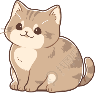 猫咪贴纸创意设计插画