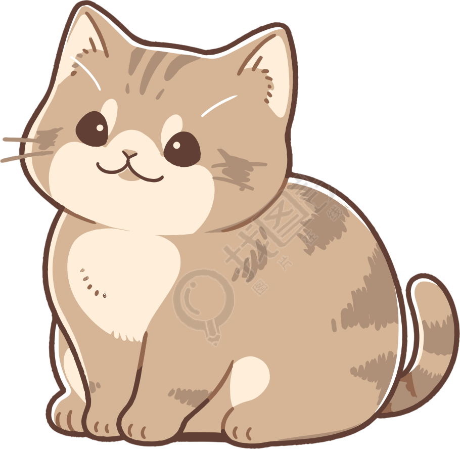 猫咪贴纸创意设计插画