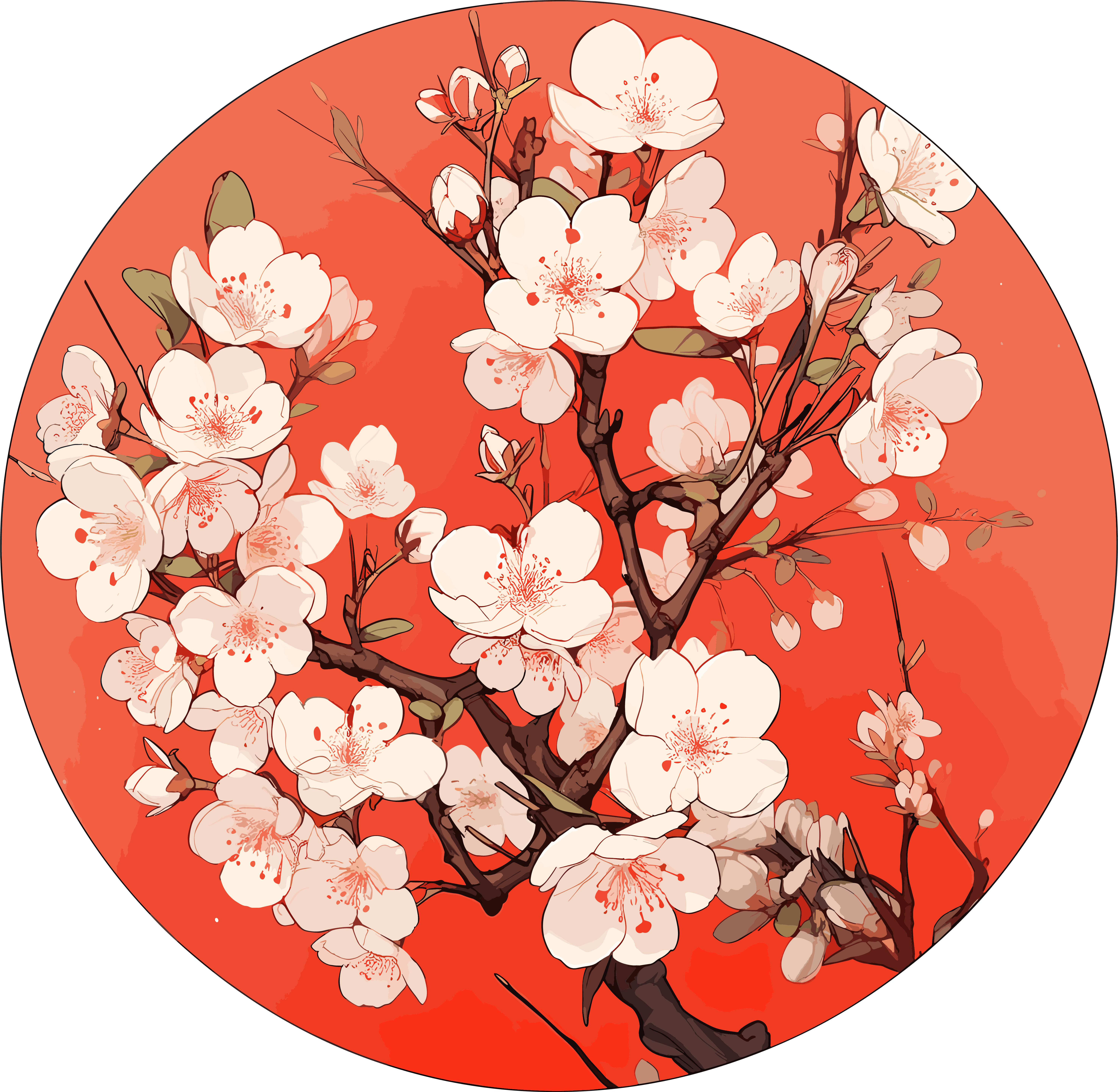 梅花花开商用插画