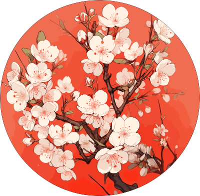 梅花花开商用插画