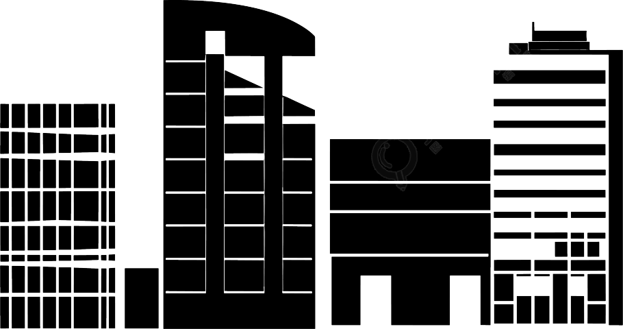 建筑剪影插图