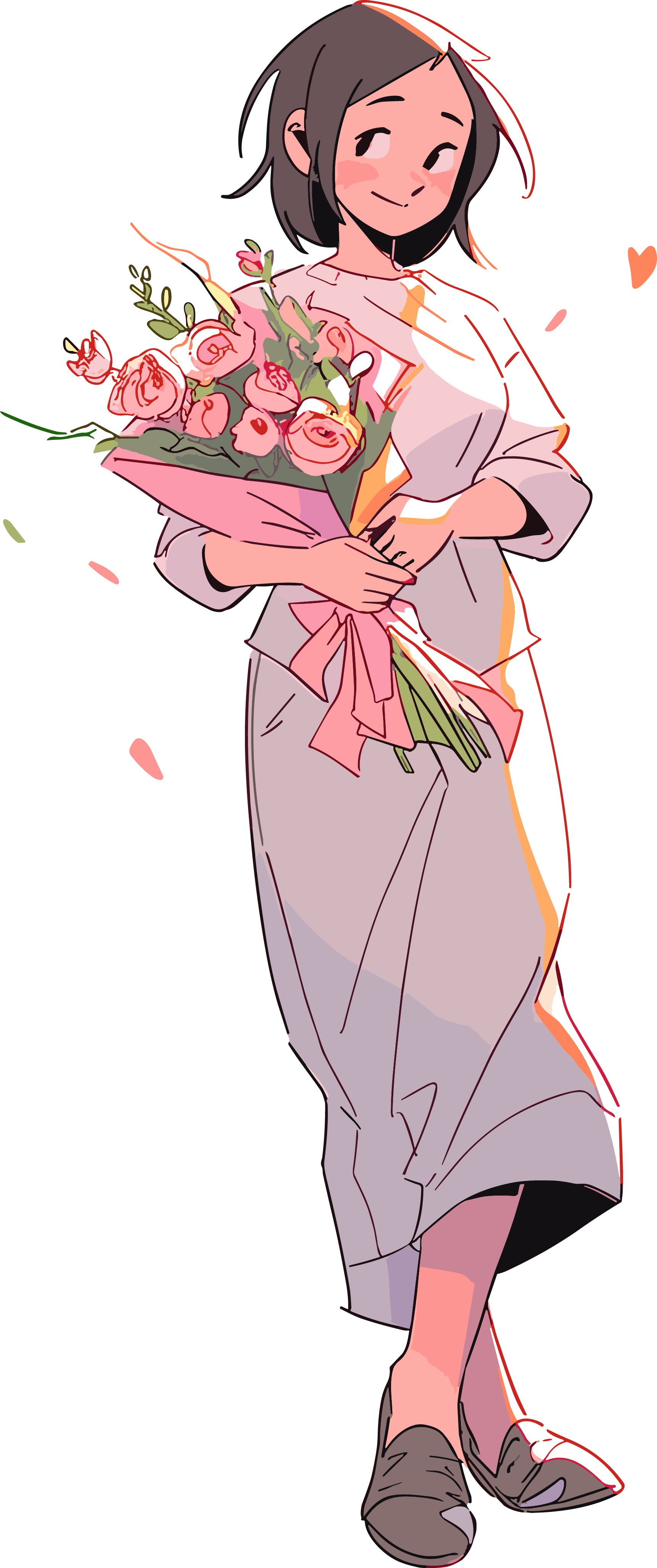 教师节卡通女老师花素材