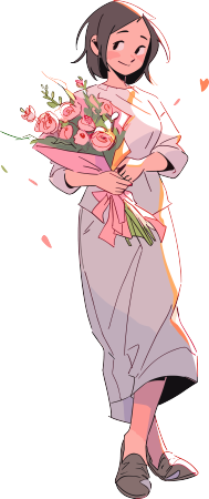 教师节卡通女老师花素材