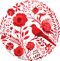 红色剪纸简约插画