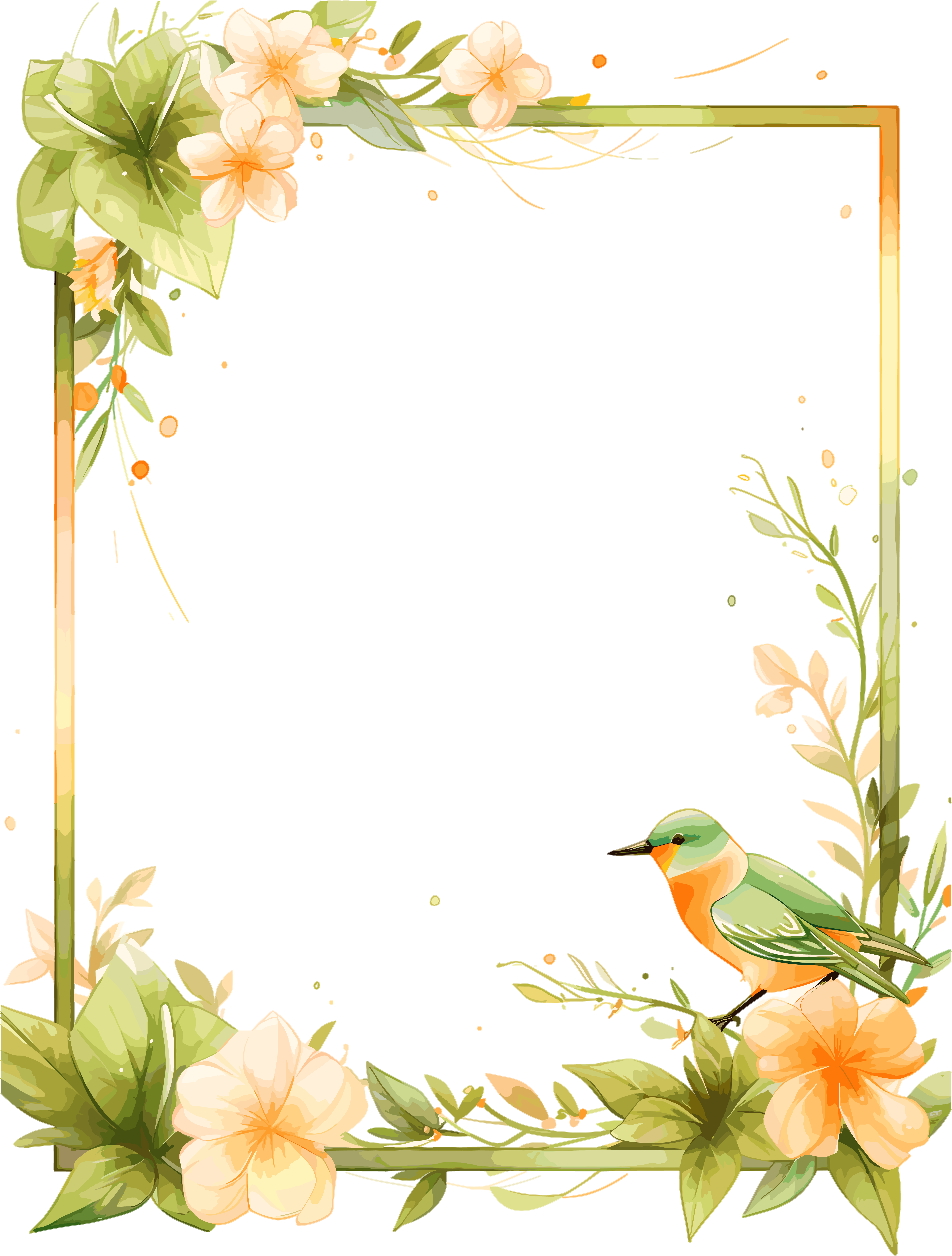 绿色边框PNG插图