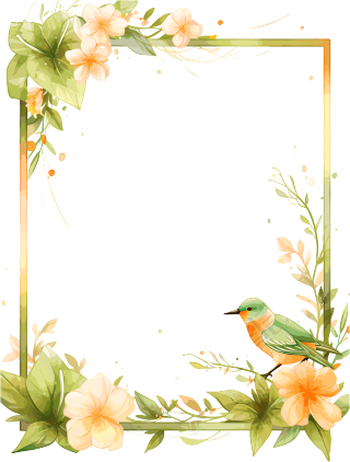绿色边框PNG插图