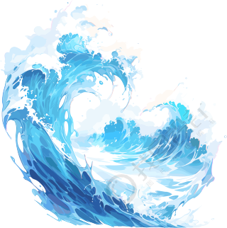 蓝色海浪高清PNG图形素材