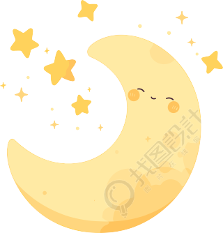 月亮创意设计元素插画