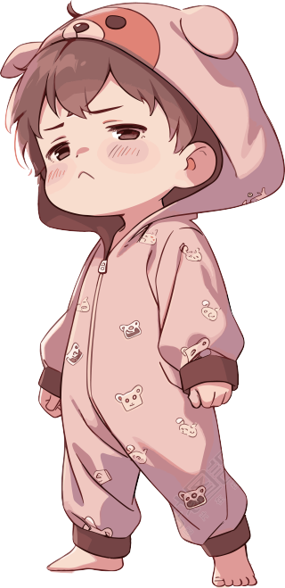 睡衣男孩创意设计插图