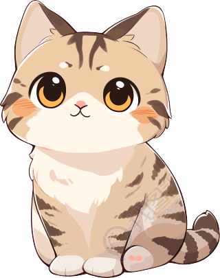 猫咪贴纸商业设计元素