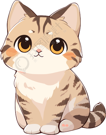 猫咪贴纸商业设计元素