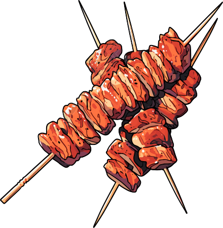烧烤烤串商用插画设计素材
