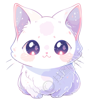猫咪贴纸透明背景插图