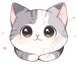 猫咪贴纸高清图形素材