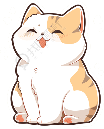 猫咪贴纸彩色图形素材