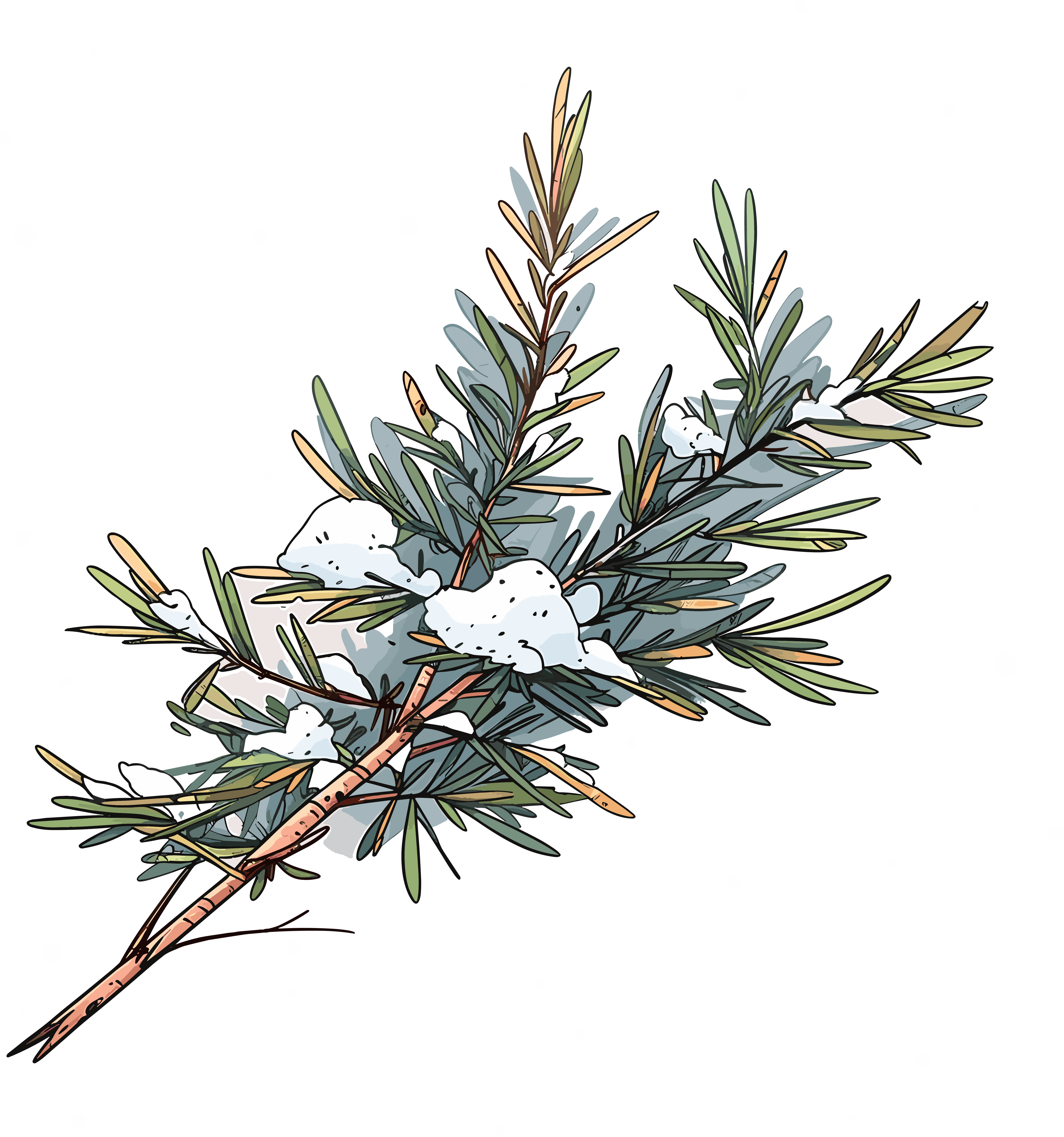 松枝积雪商业设计元素