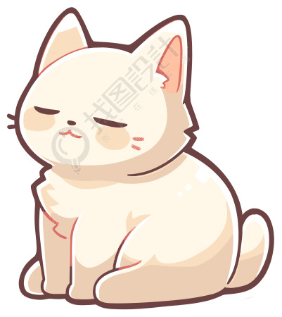 猫咪贴纸可爱元素设计