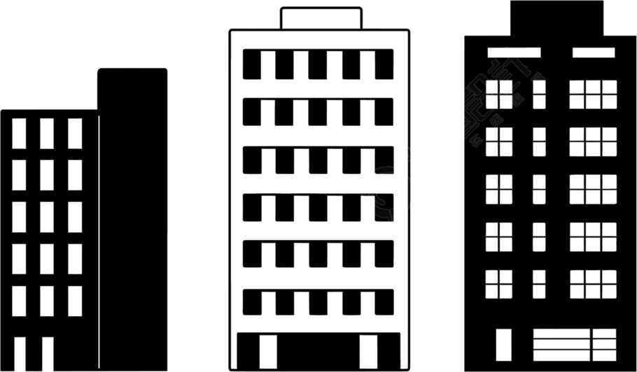 建筑剪影创意设计元素