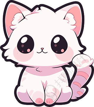 猫咪贴纸可爱素材