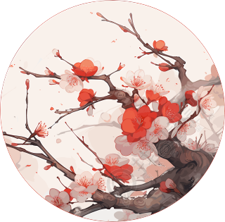 梅花插画设计素材