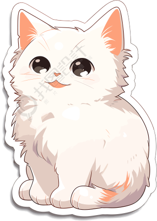 猫咪贴纸透明背景素材