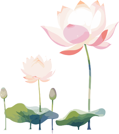 莲花简约儿童插画素材
