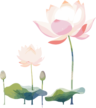 莲花简约儿童插画素材