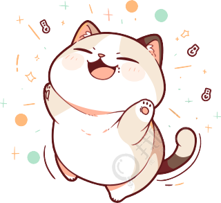 猫咪贴纸有趣图形素材