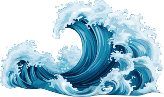 蓝色海浪元素