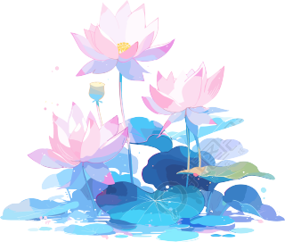莲花儿童插画可商用素材