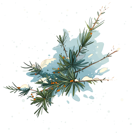 松枝积雪素材