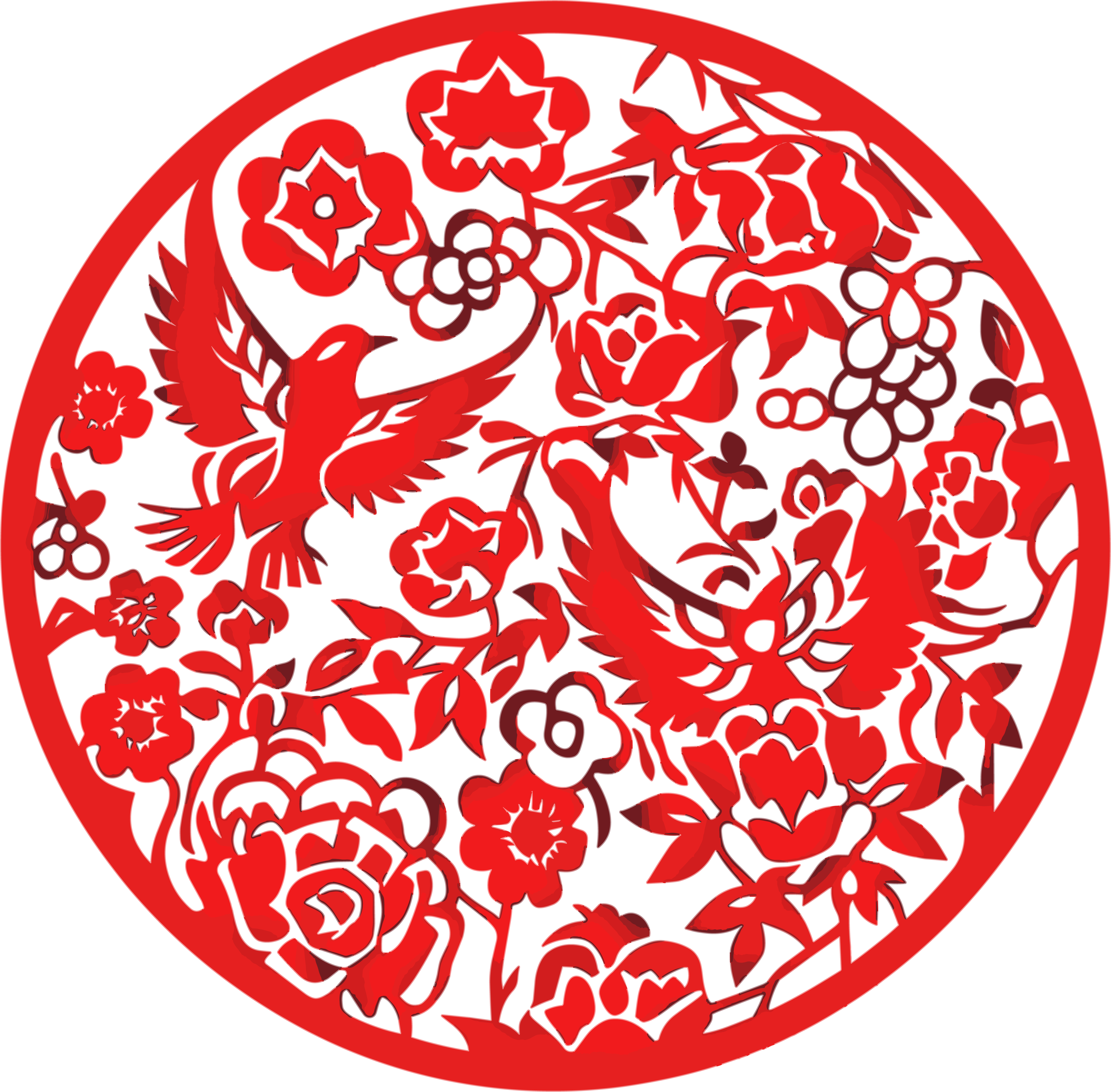 红色剪纸商业设计元素