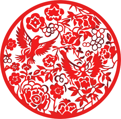 红色剪纸商业设计元素