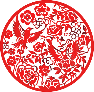 红色剪纸商业设计元素