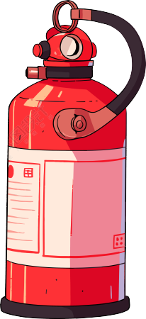 灭火器卡通风格插图