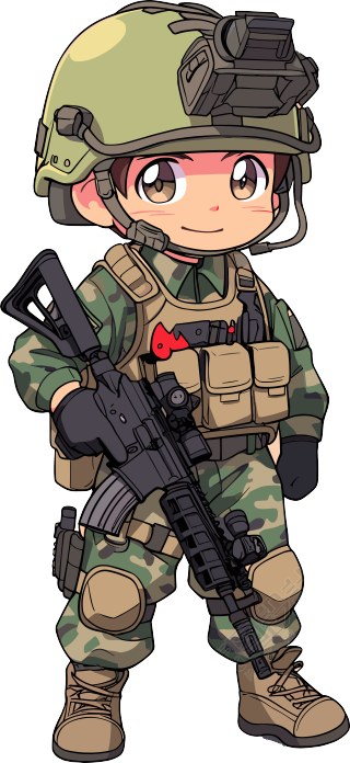 卡通士兵透明背景插图