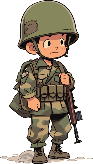卡通士兵创意设计素材