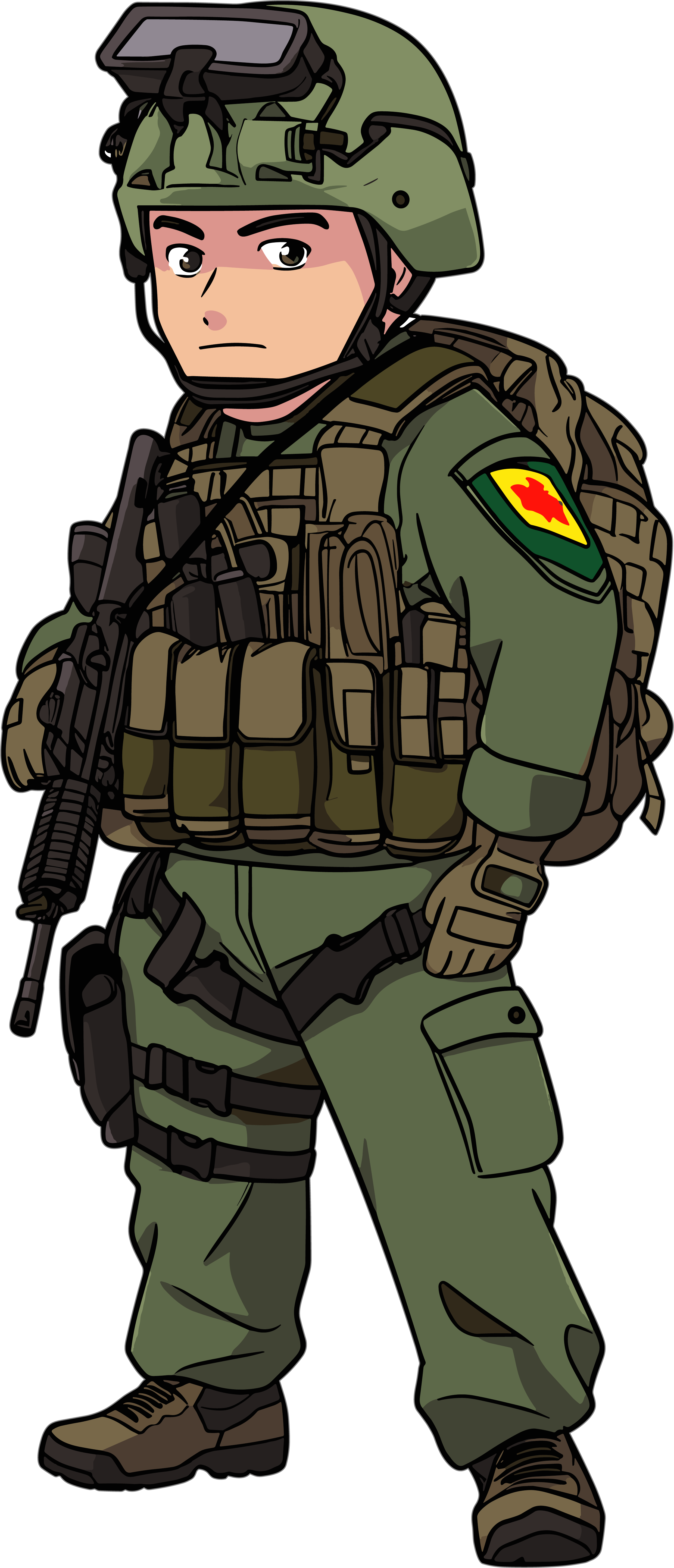 卡通士兵透明背景素材