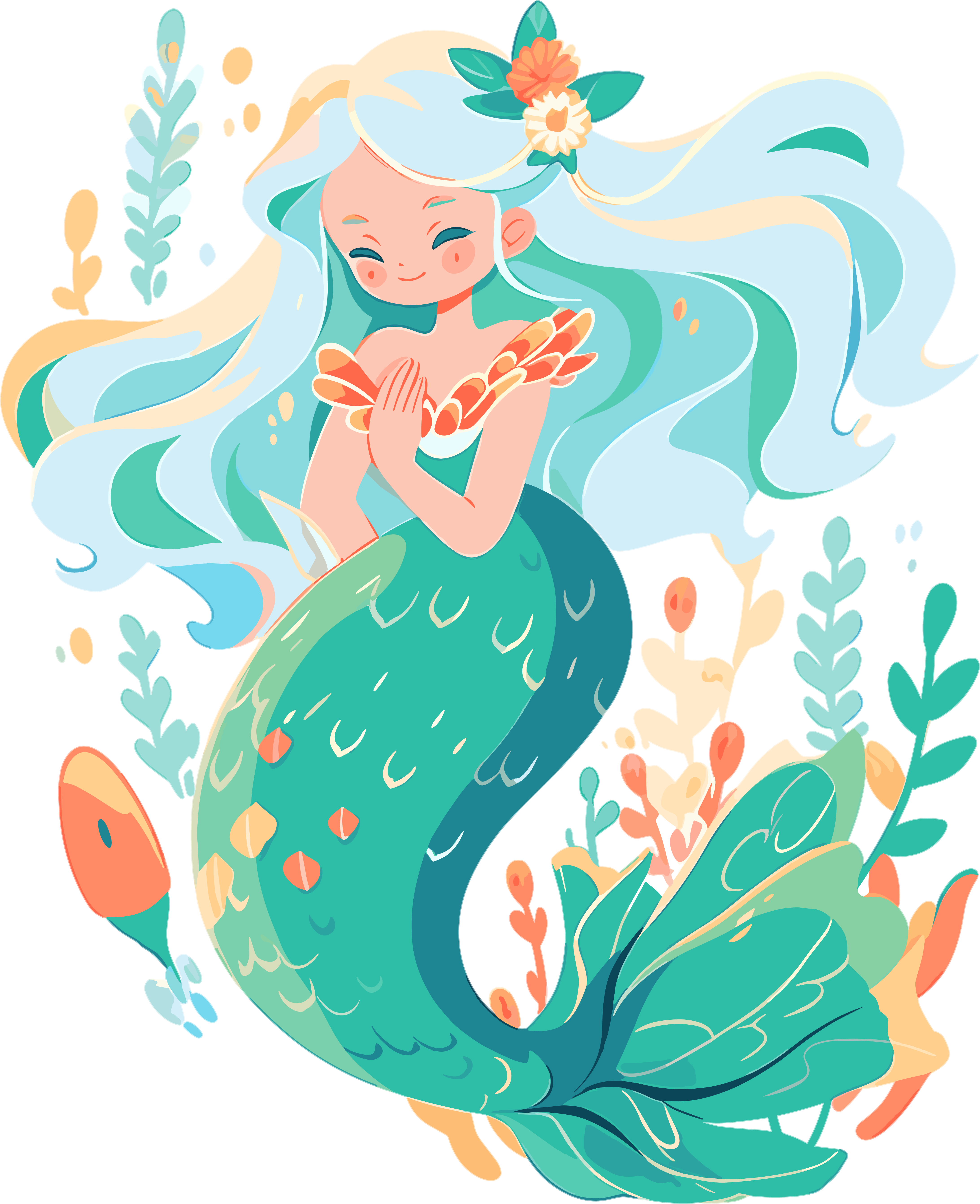 美人鱼插画设计元素