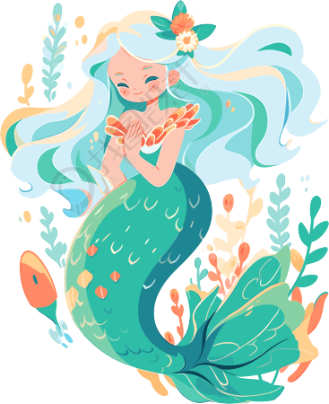 美人鱼插画设计元素
