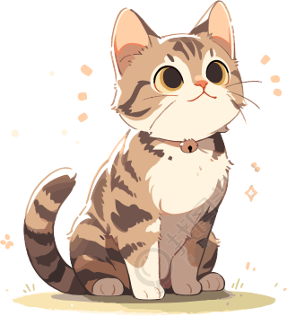 卡通猫手绘风格插图