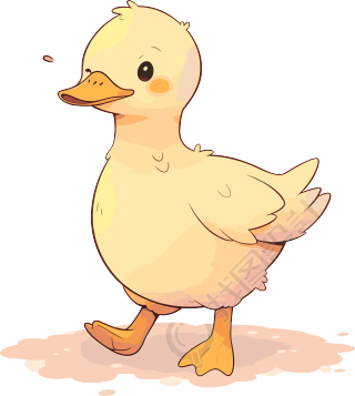 小鸭子卡通插画设计素材