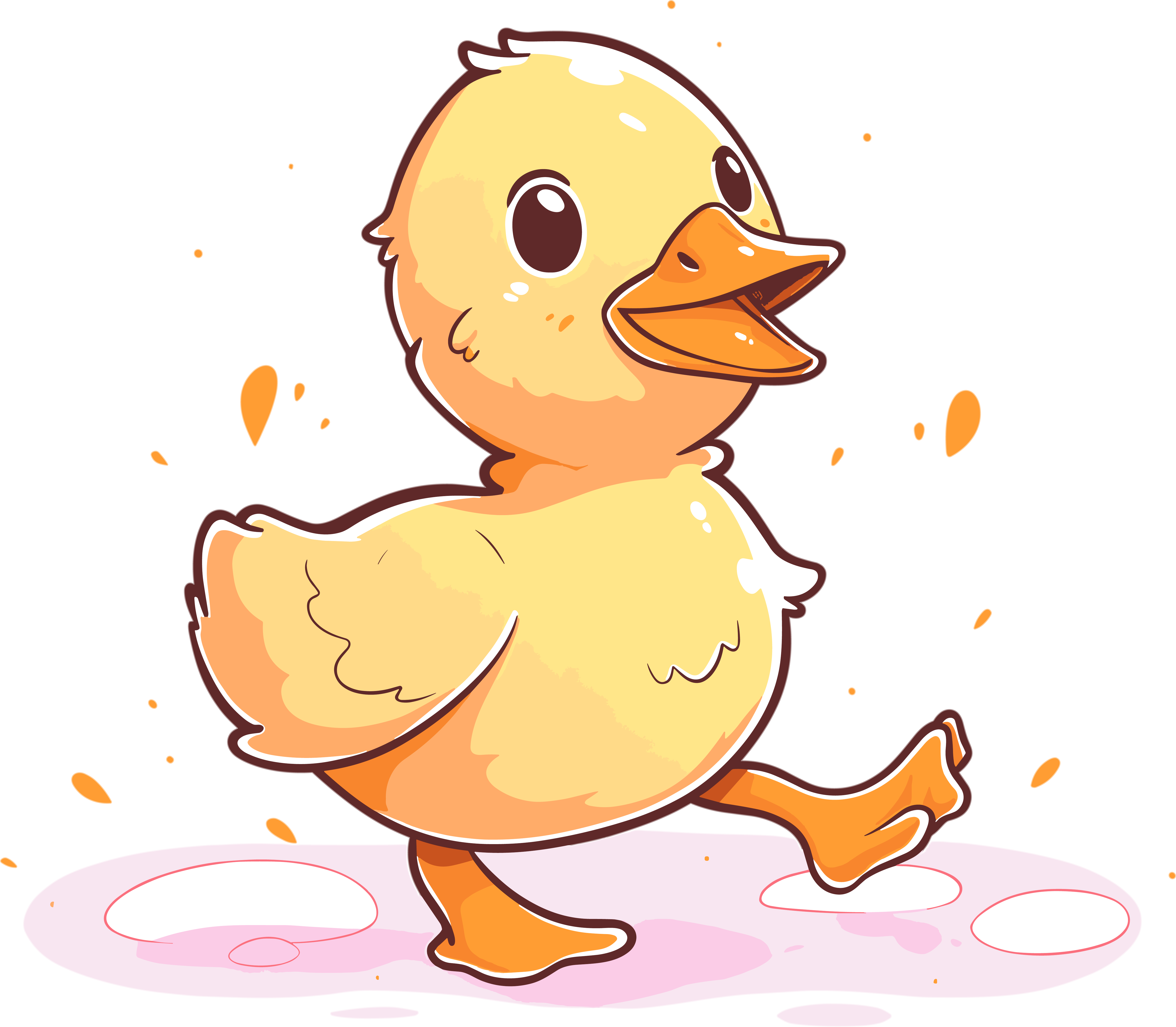 小鸭子卡通插图
