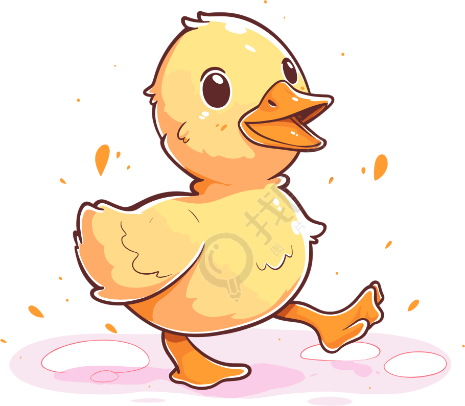 小鸭子卡通插图